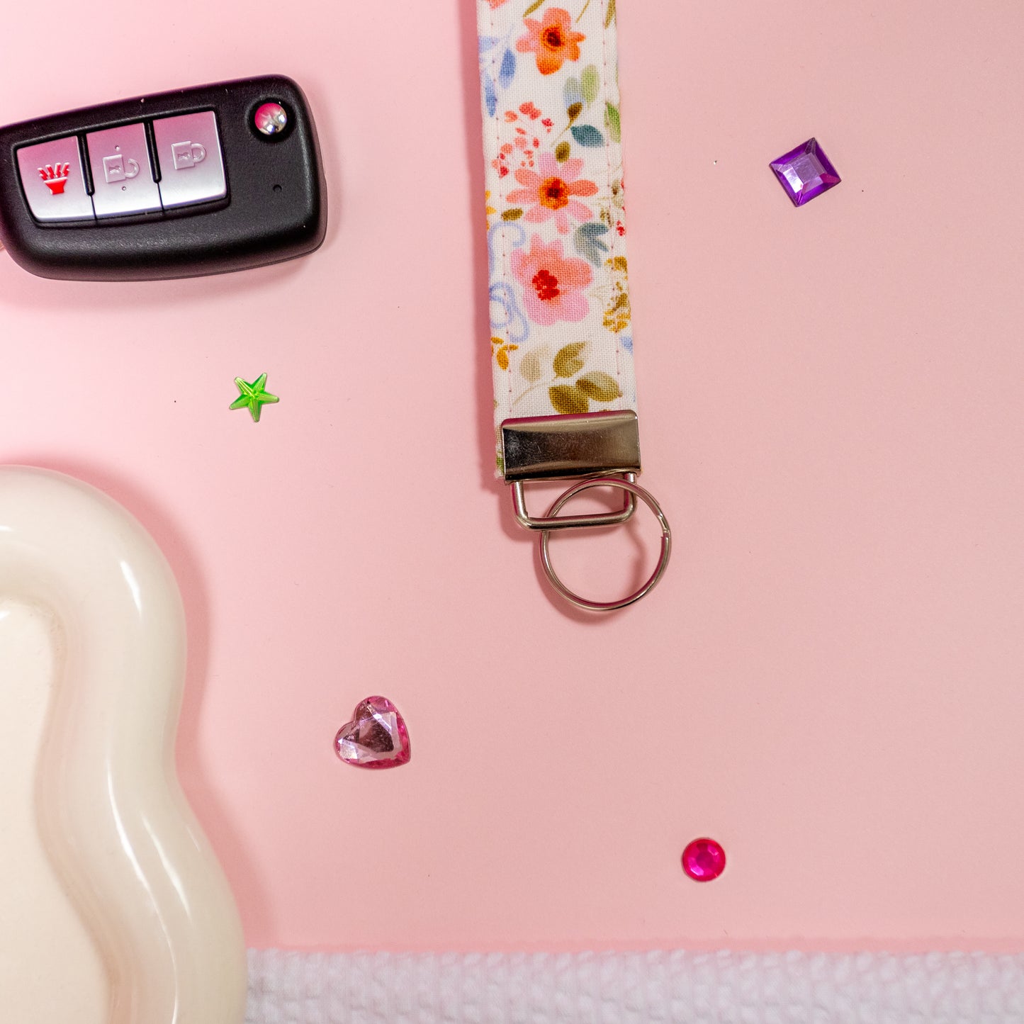 Key Fobs - Floral Bows Handmade Keychain