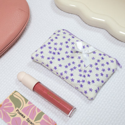 Mini Wallet - Purple Daisies