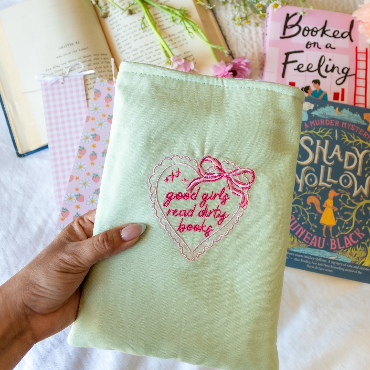 Embroidered Book Sleeve - Good Girls Read Dirty Books