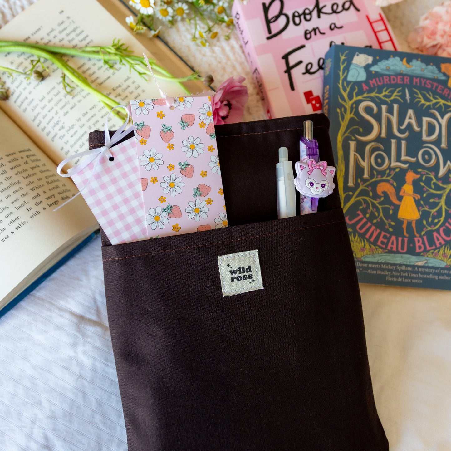 Embroidered Book Sleeve - Hot Girls Read Books