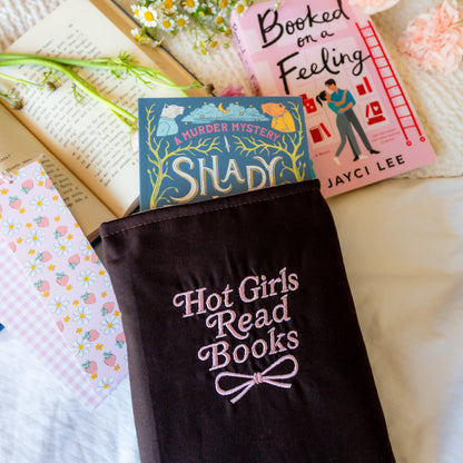Embroidered Book Sleeve - Hot Girls Read Books