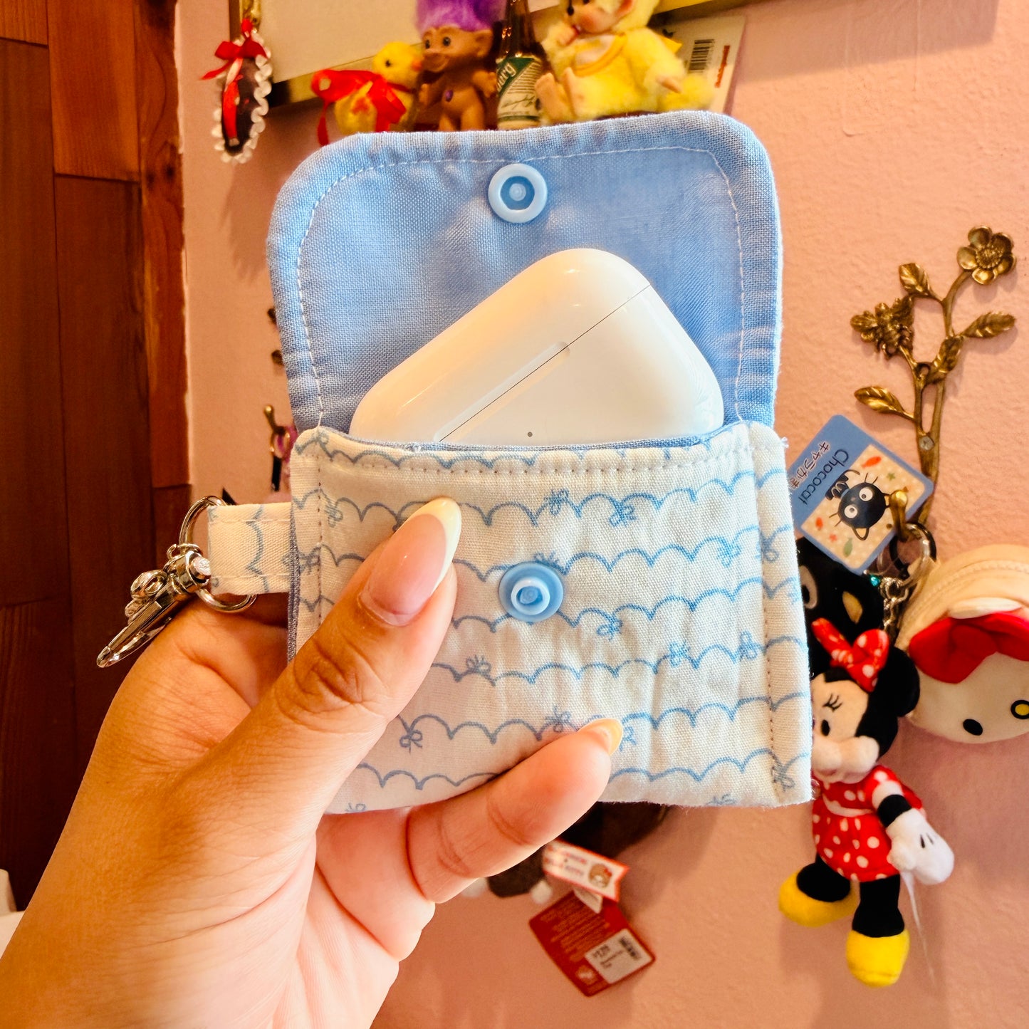AirPod Holder - Baby Blue Bows