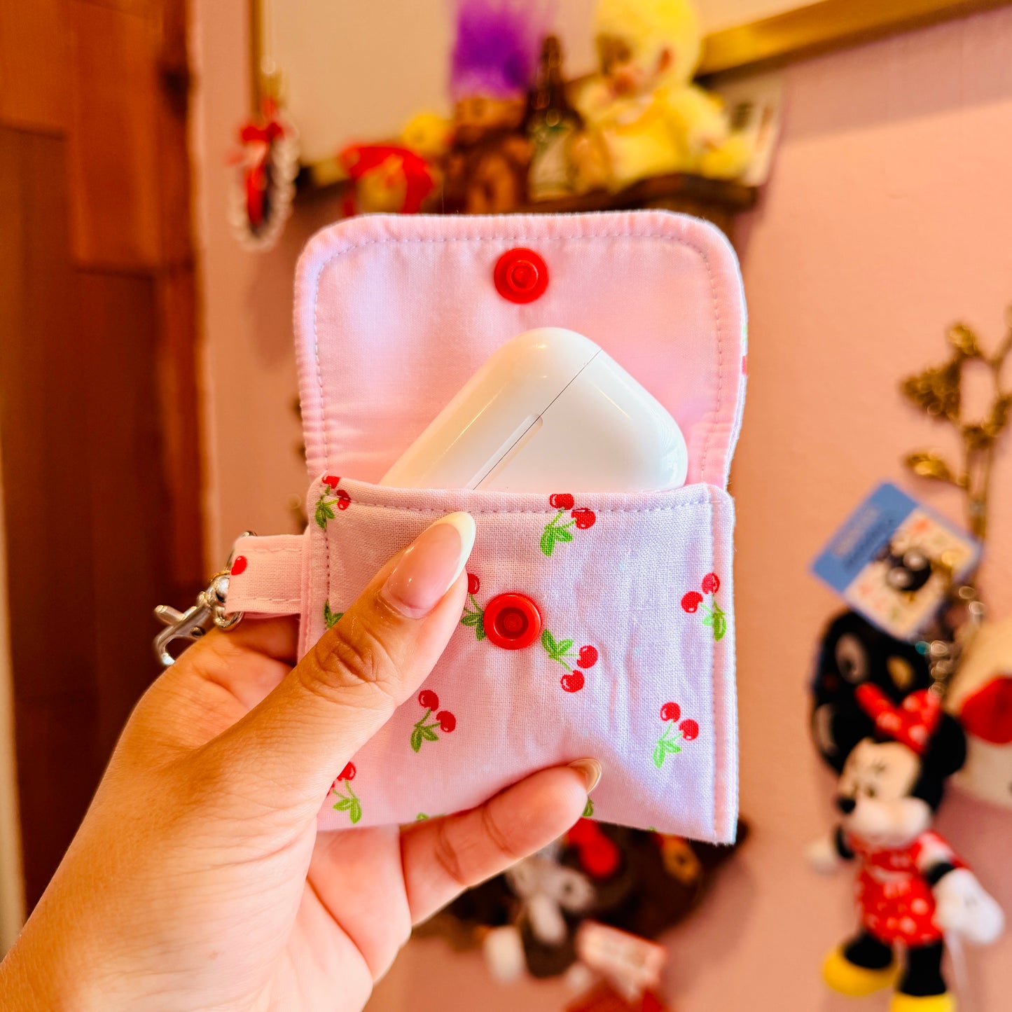 AirPod Holder - Baby Pink Cherries