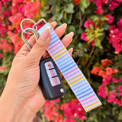 Key Fobs - Rainbow Stripes Handmade Keychain