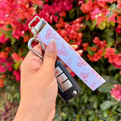Key Fobs - Baby Pink Bows Handmade Keychain