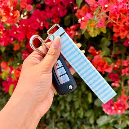 Key Fobs - Blue Stripes Handmade Keychain
