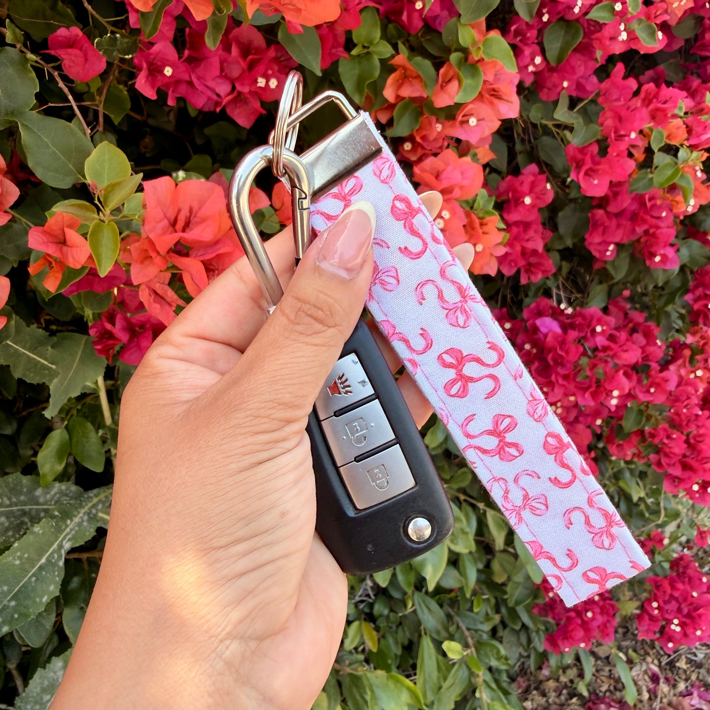 Key Fobs -Hot Pink Bows Handmade Keychain