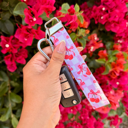 Key Fobs -Cherry Check Handmade Keychain