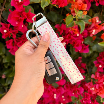 Key Fobs - Mini Pink Hearts Handmade Keychain