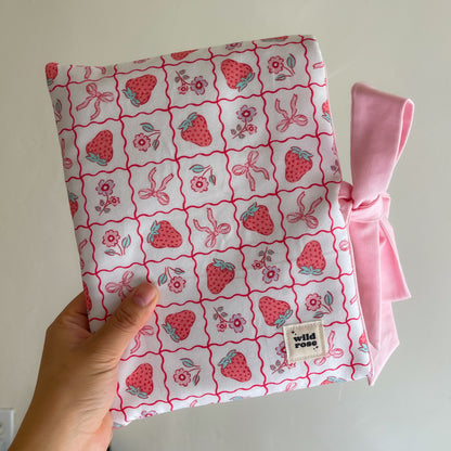 Bow Strawberries and Bows Book Sleeve