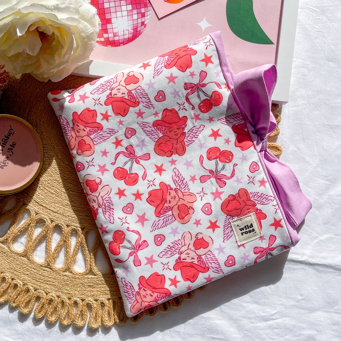 Bow Angels and Cherries Book Sleeve