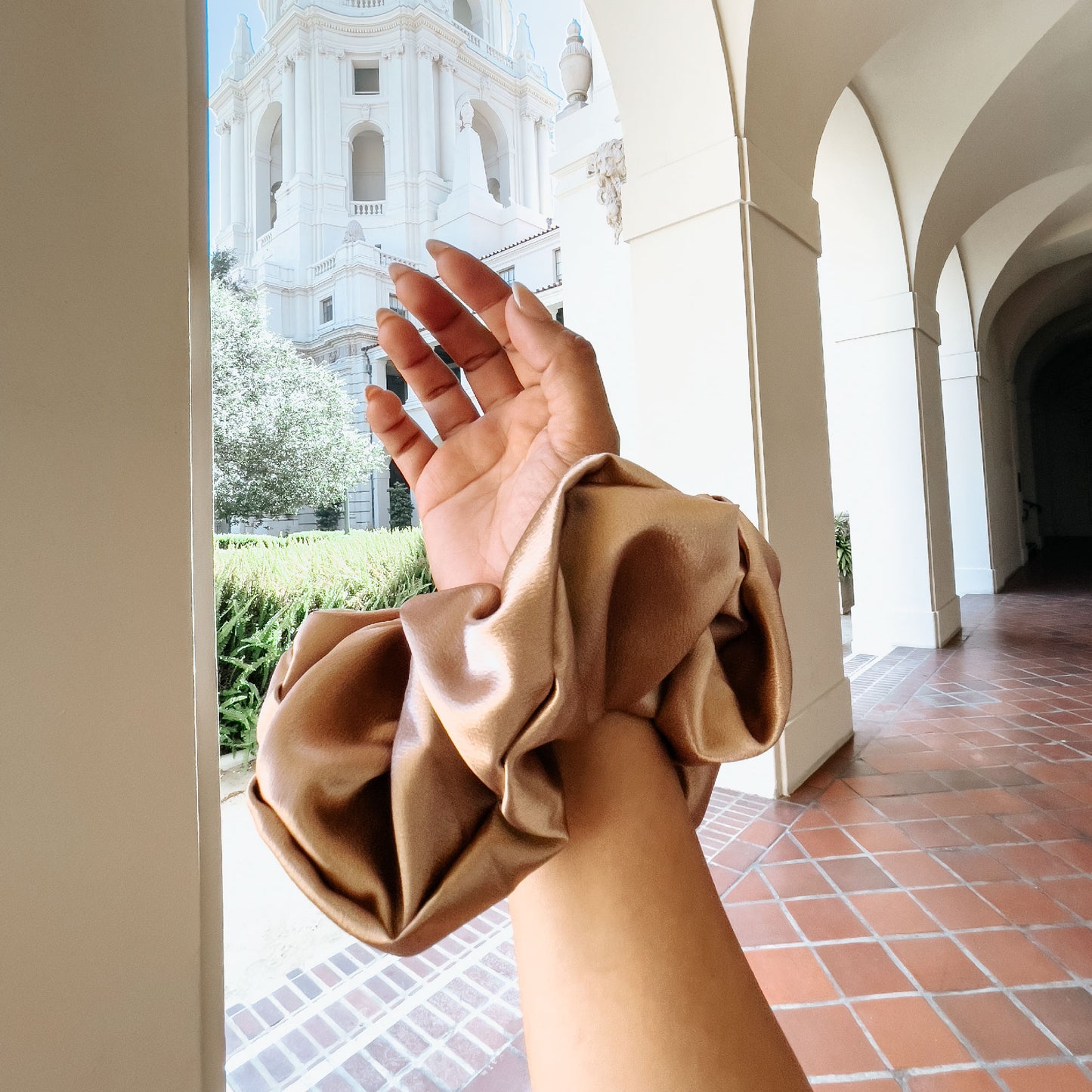 XXL Nude Satin Scrunchie