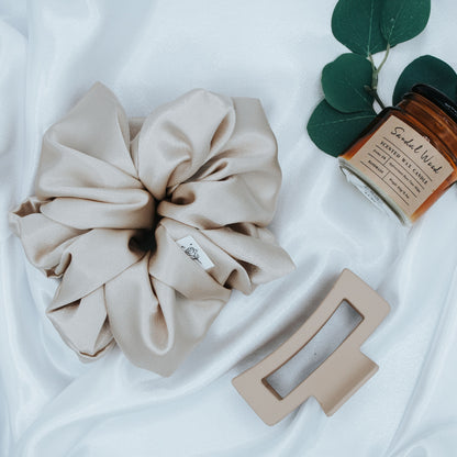 XXL Nude Satin Scrunchie