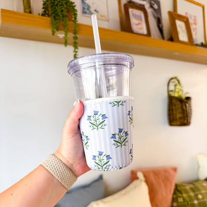 Bellflowers and Stripes Iced Coffee Sleeve