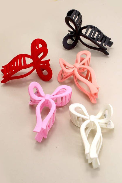 Pink Bow Hair Claw Clip