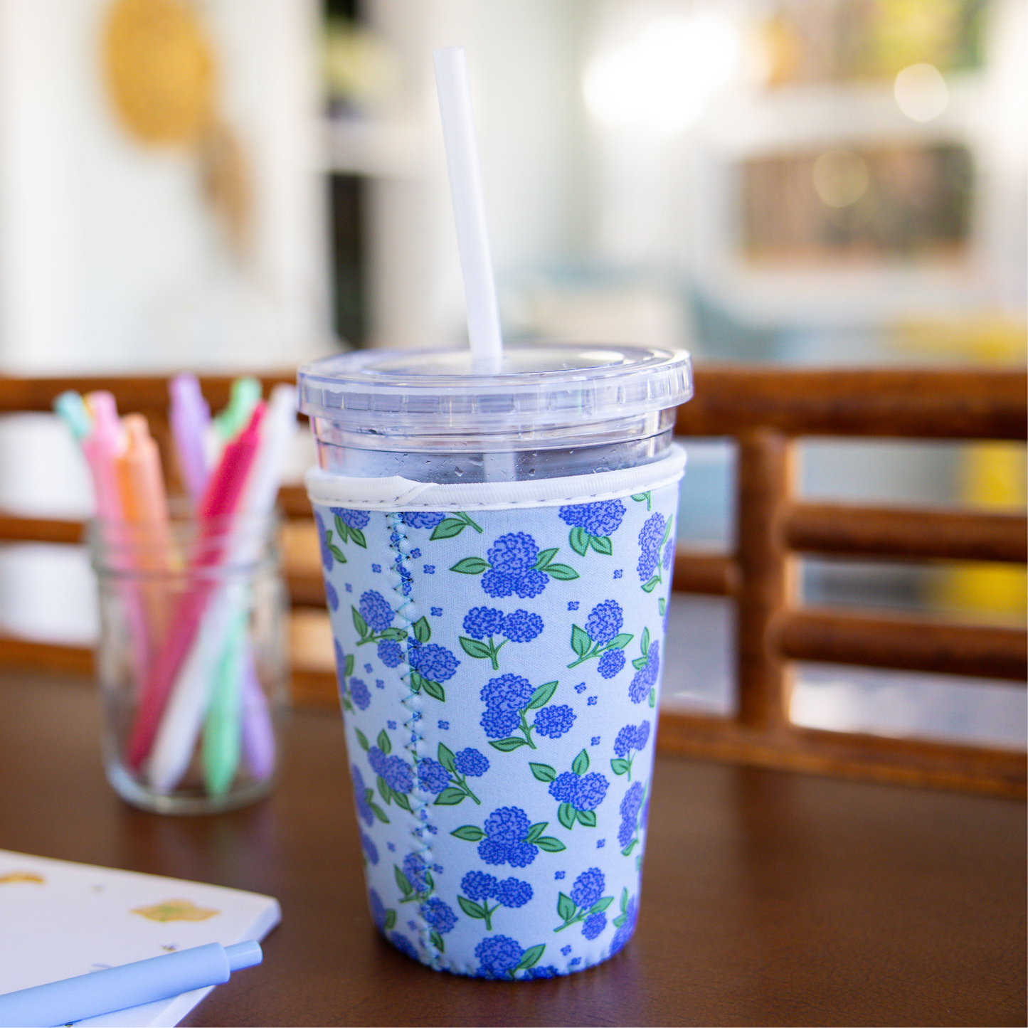 Blue Hydrangeas Iced Coffee Sleeve