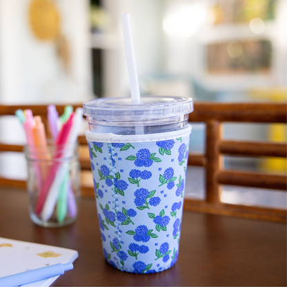 Blue Hydrangeas Iced Coffee Sleeve
