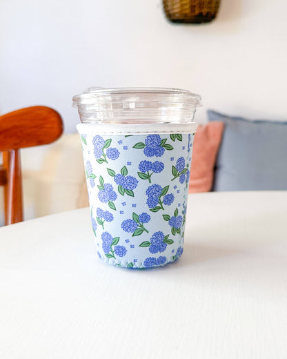 Blue Hydrangeas Iced Coffee Sleeve